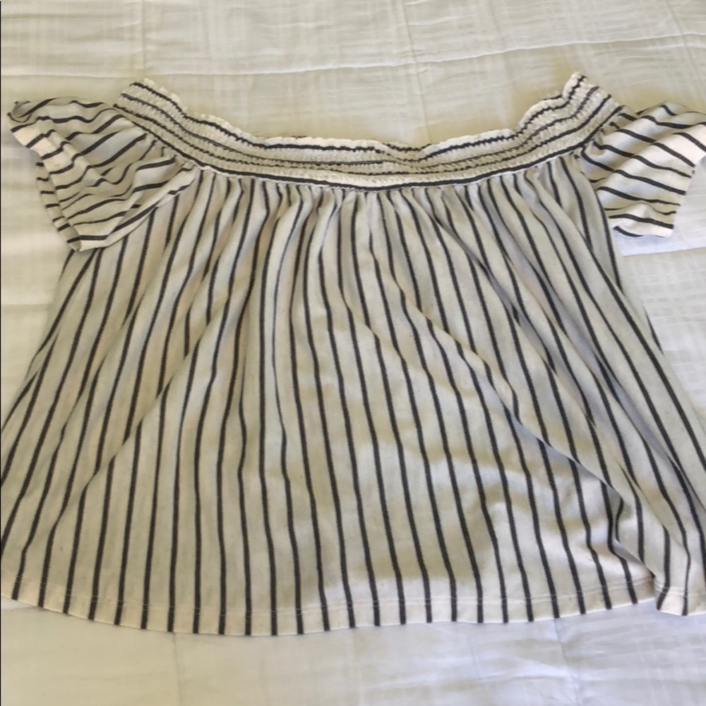 Stripped off the shoulder top